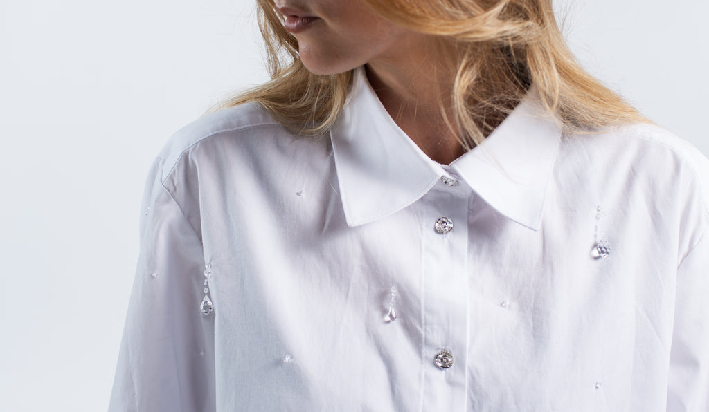 Poplin blouse with drops