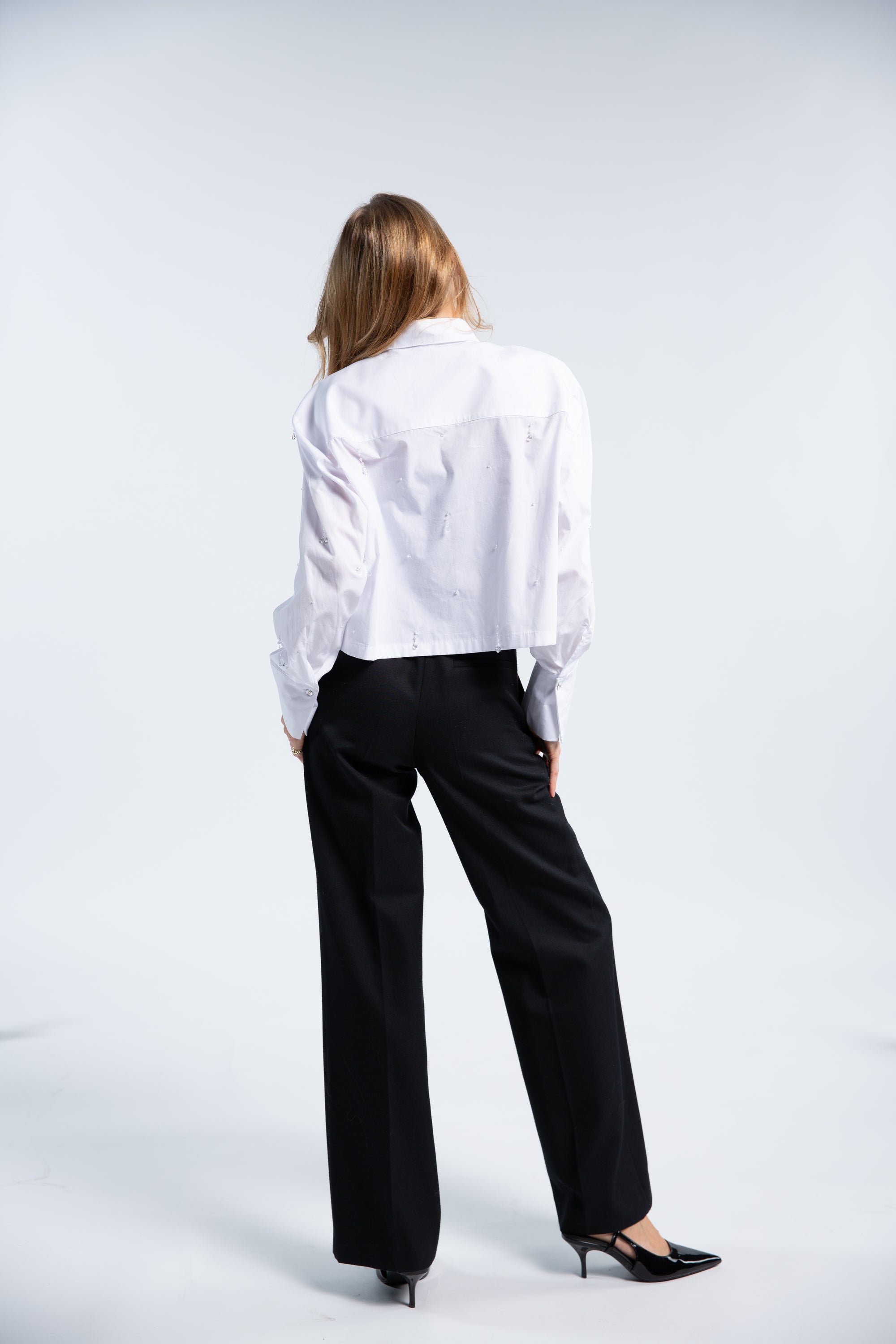 Poplin blouse with drops