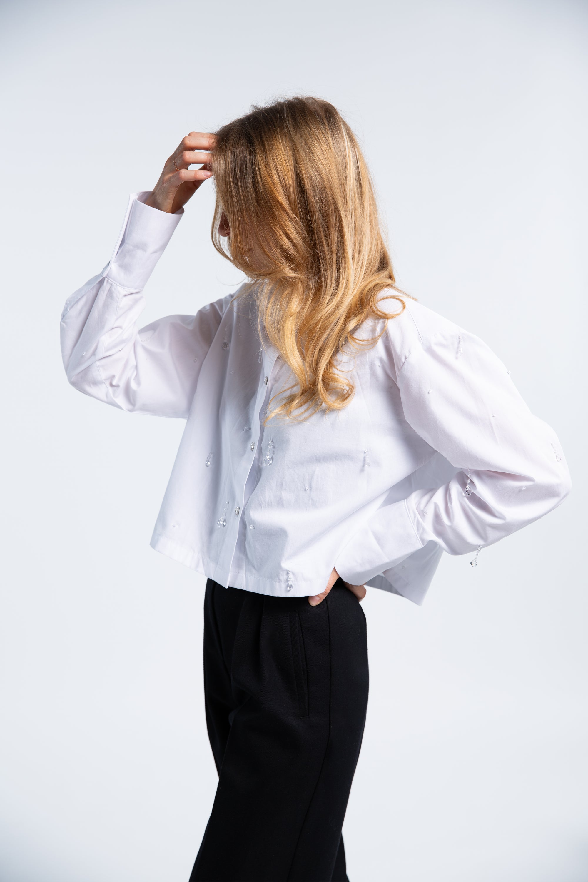 Poplin blouse with drops