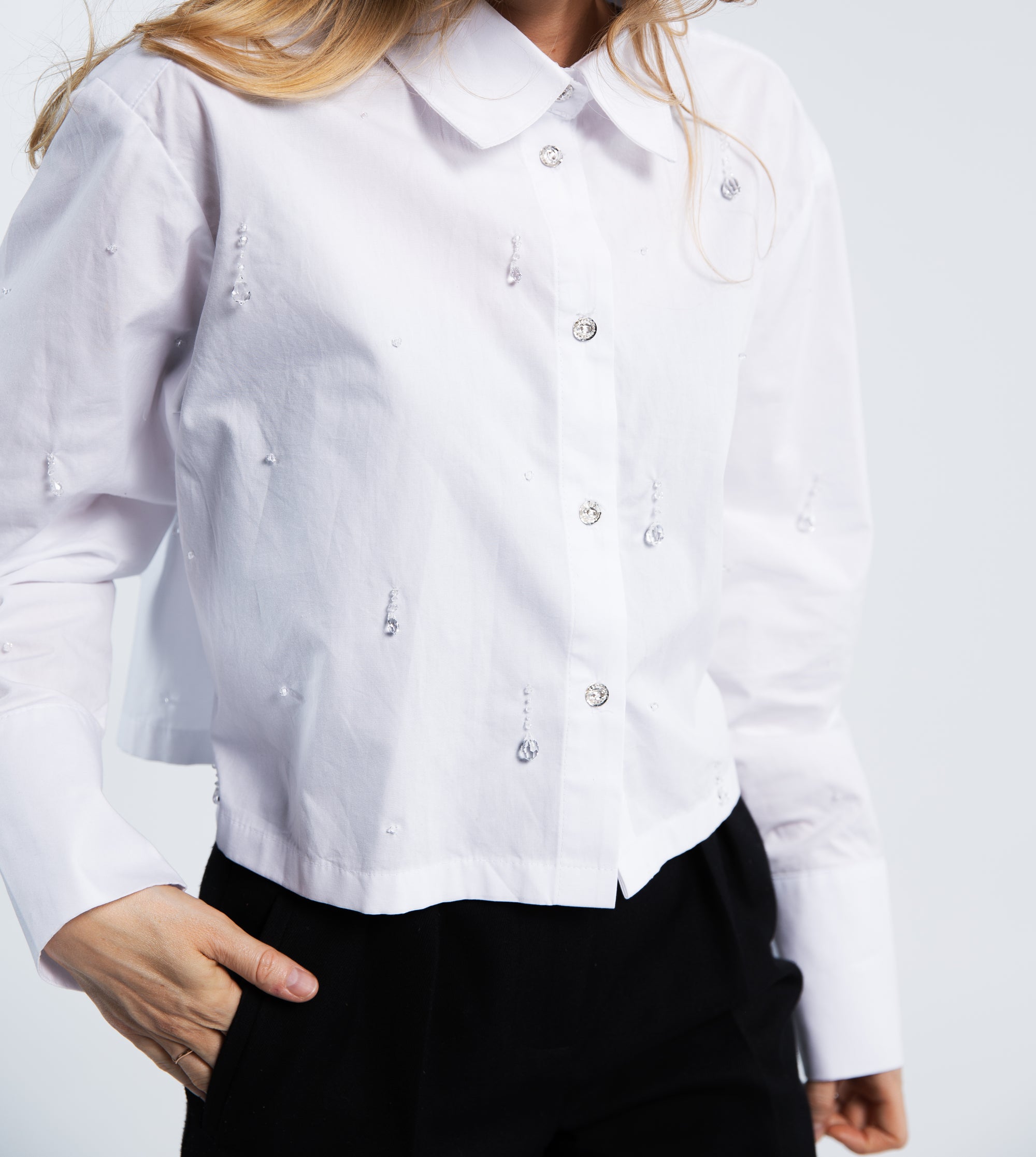 Poplin blouse with drops