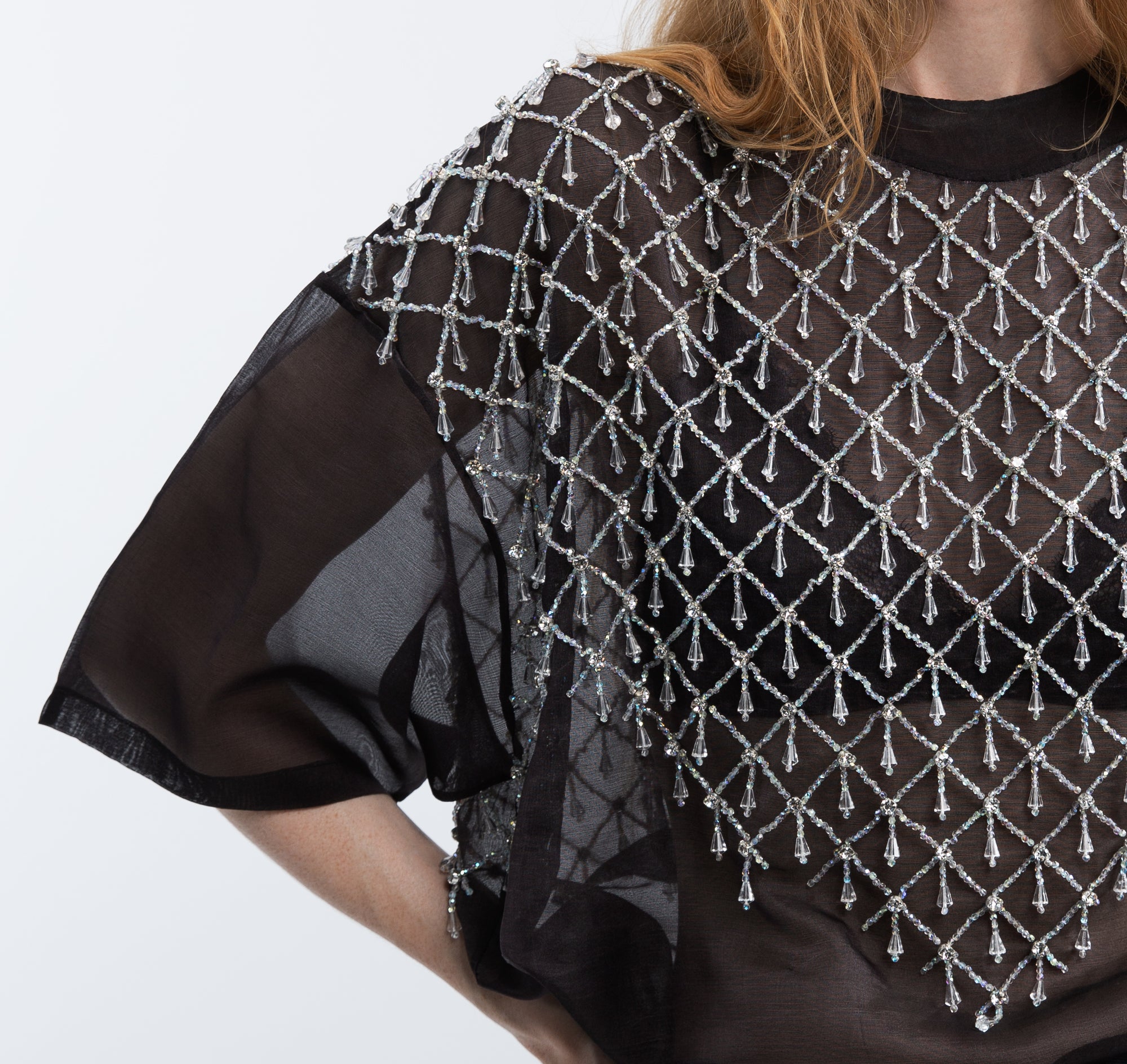 Silk shirt with pendants