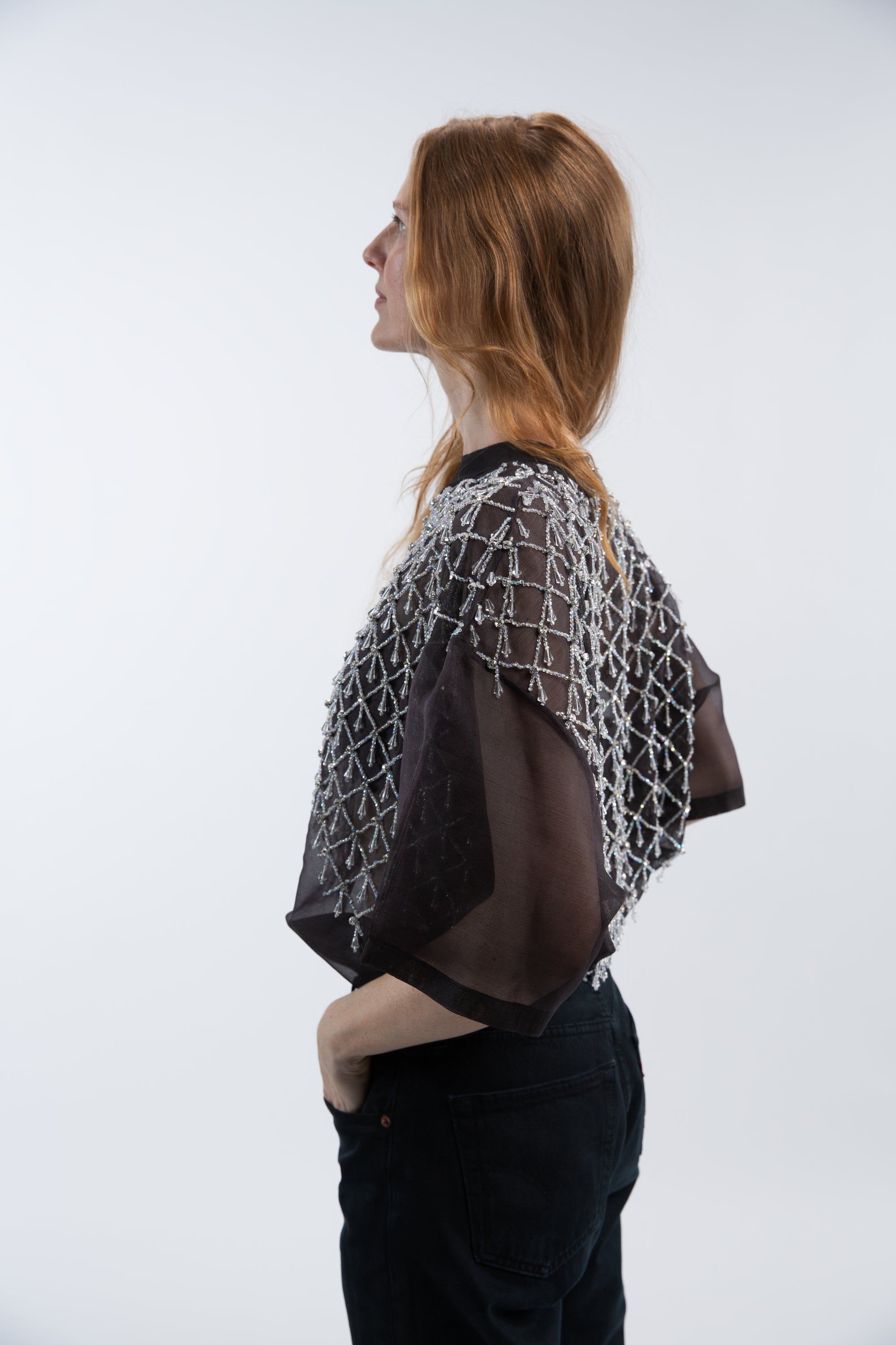 Silk shirt with pendants