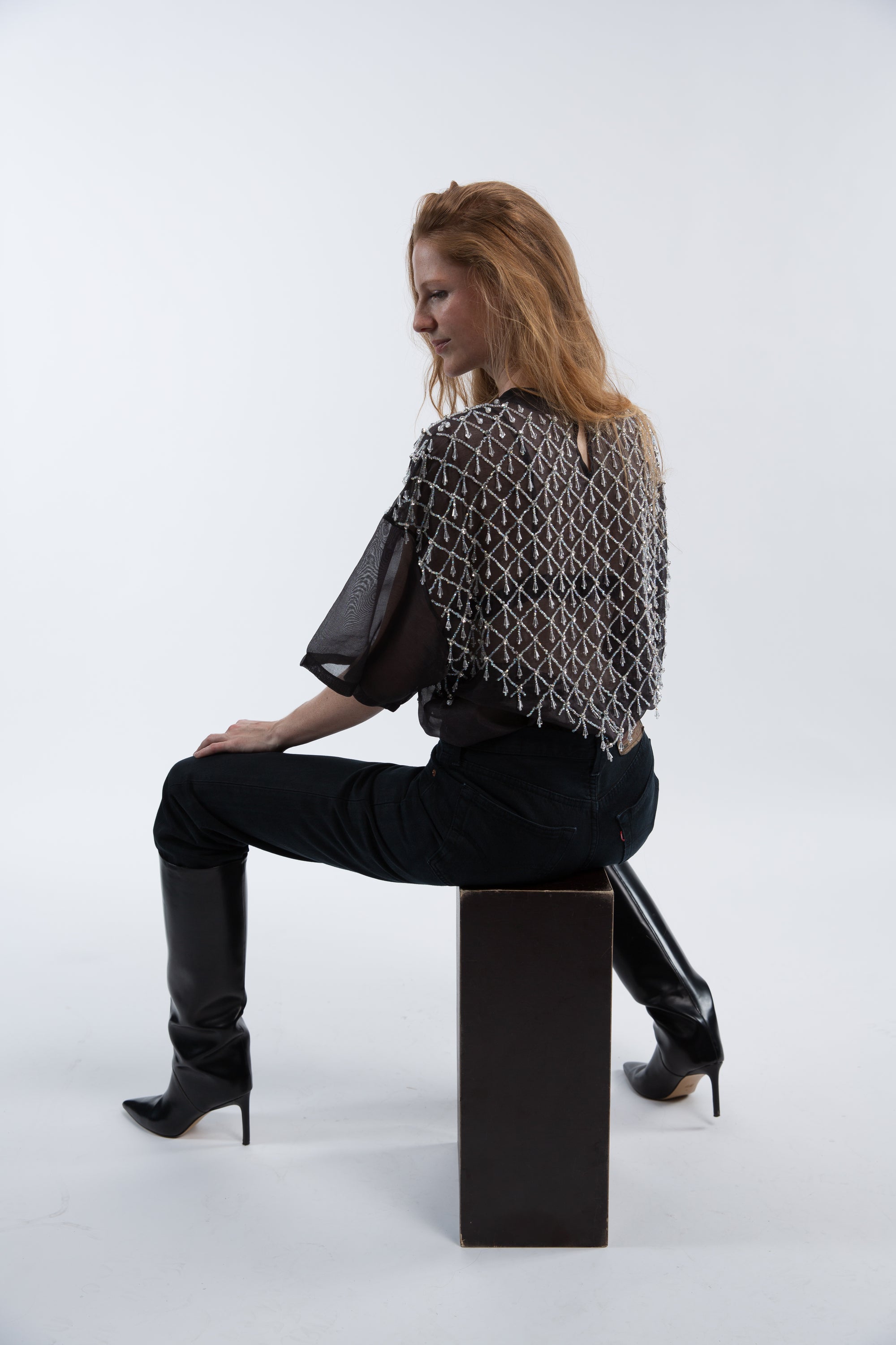 Silk shirt with pendants