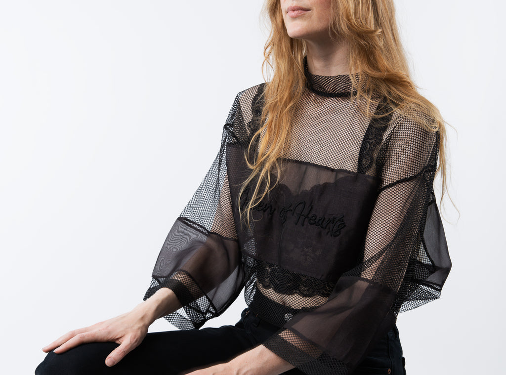 Mesh/silk shirt Queen of Hearts