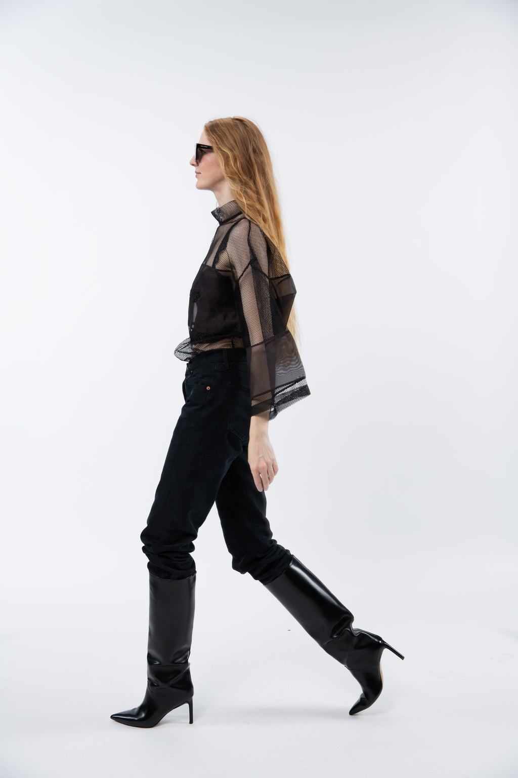 Mesh/silk shirt Queen of Hearts